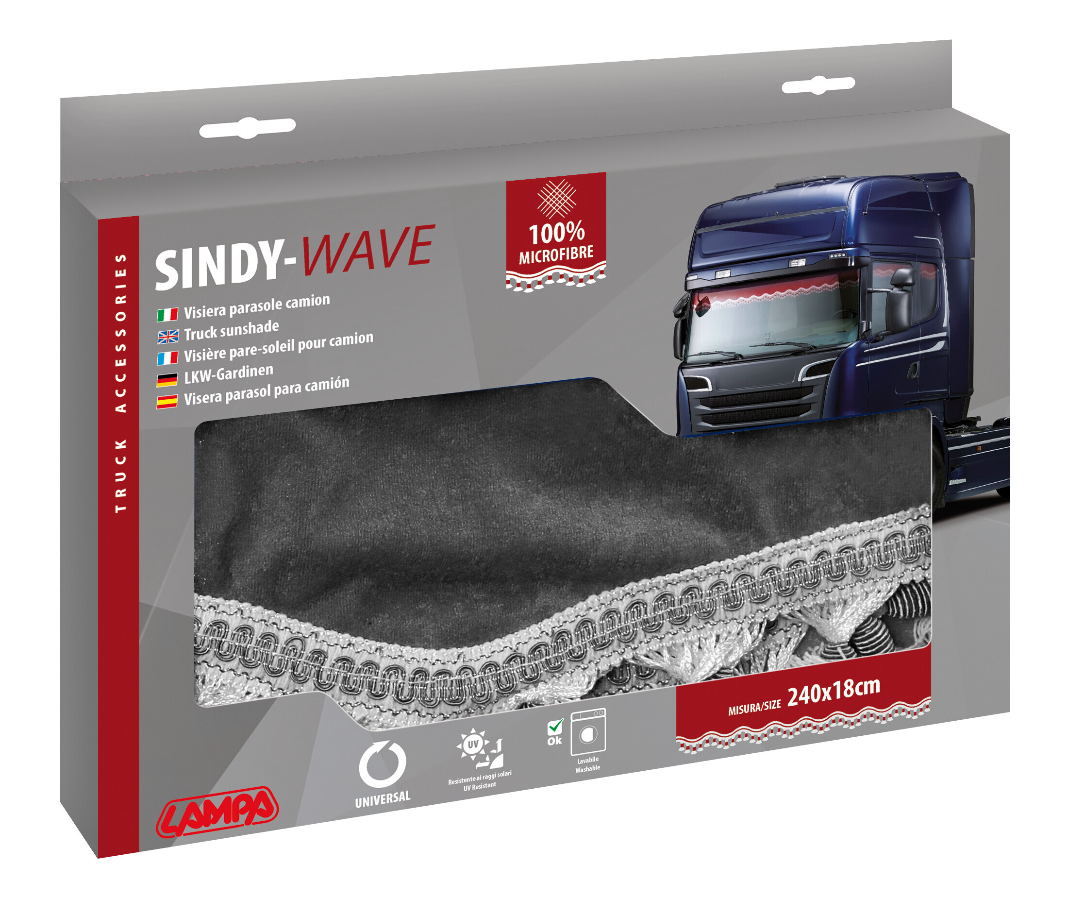 Sindy, fascia parasole in microfibra per camion - Grigio - immagine 2