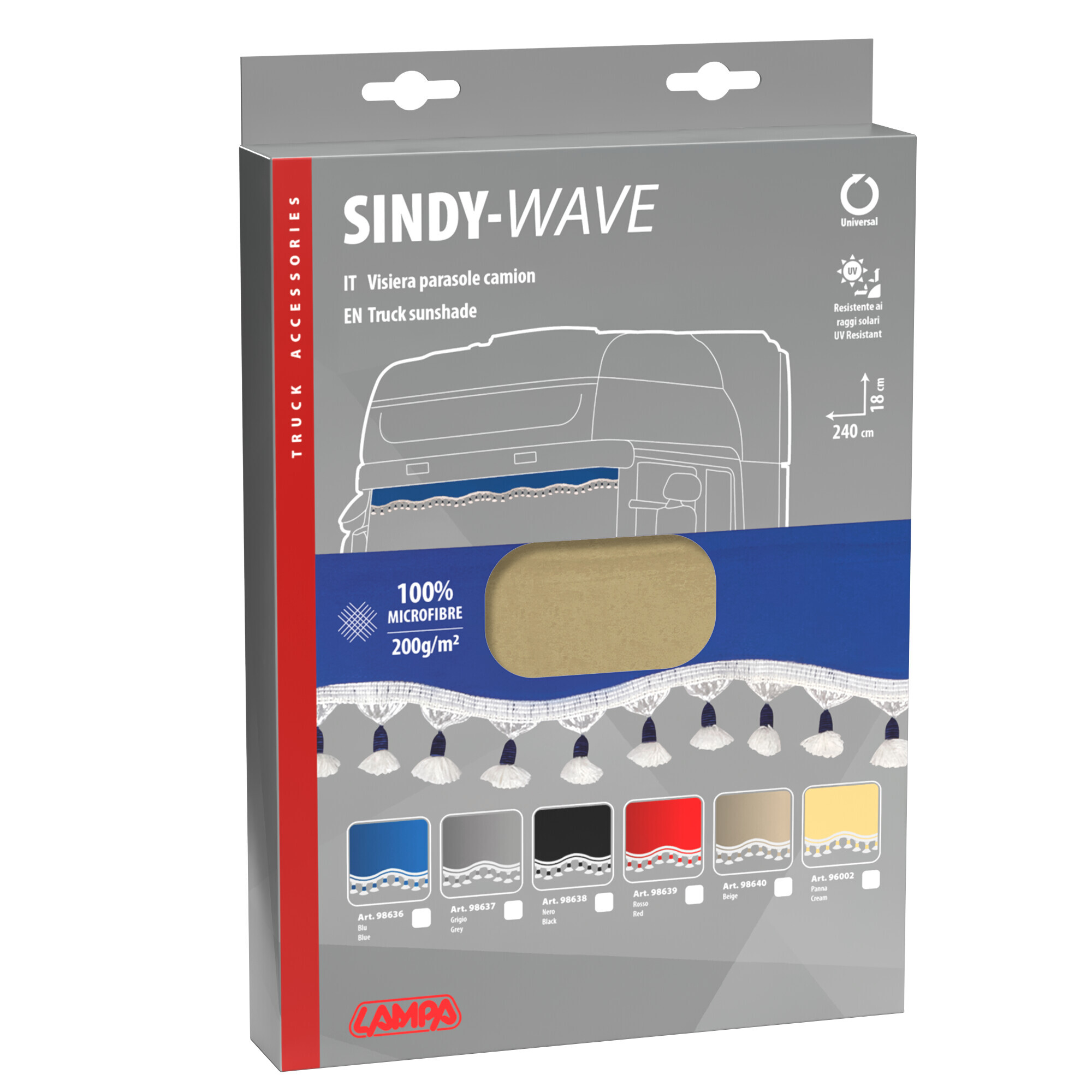 Sindy, fascia parasole in microfibra per camion - Beige - immagine 2