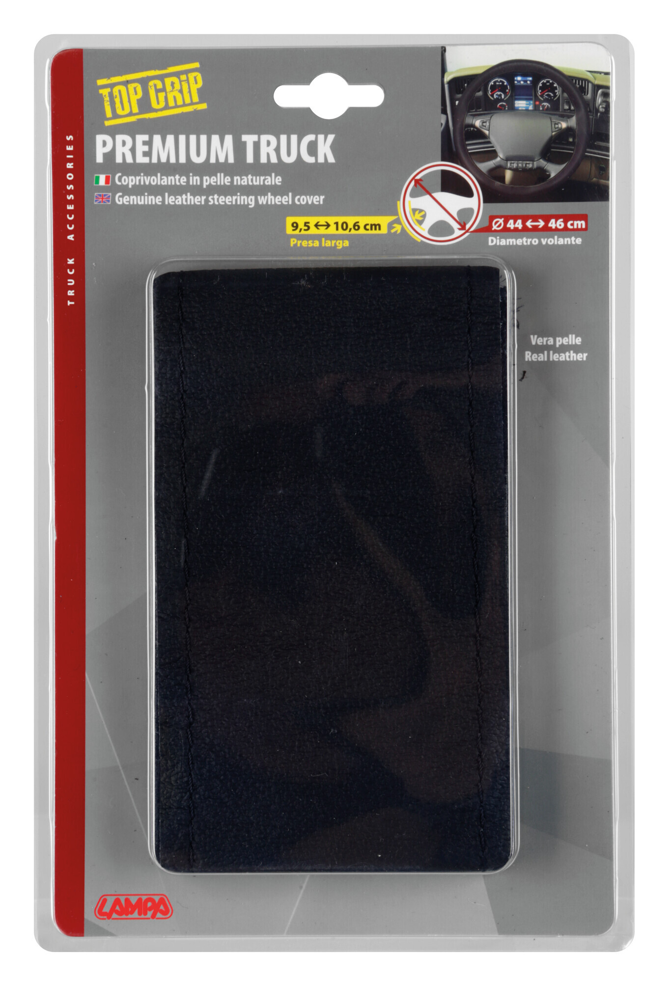 Premium Truck, coprivolante in pelle - M - Ø 44/46 cm - Nero - immagine 3