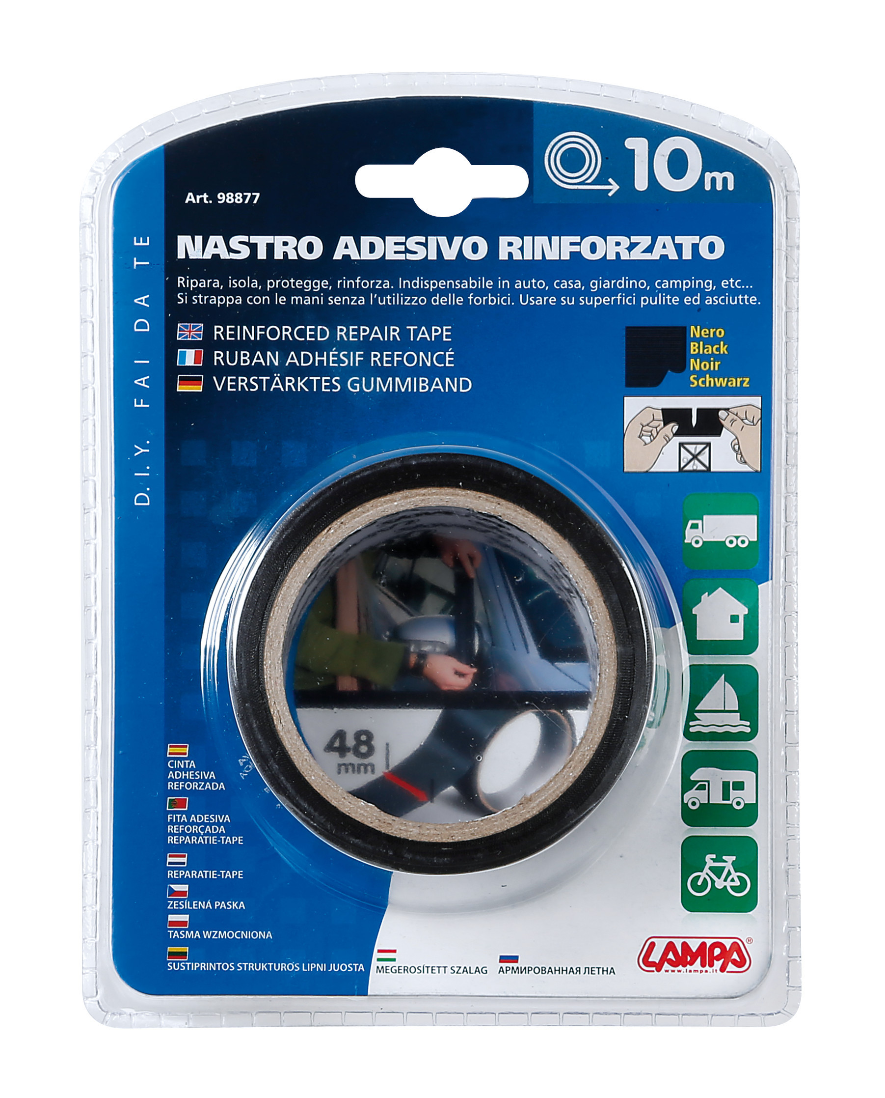 Nastro adesivo rinforzato - 48 mm x 10 m - immagine 4