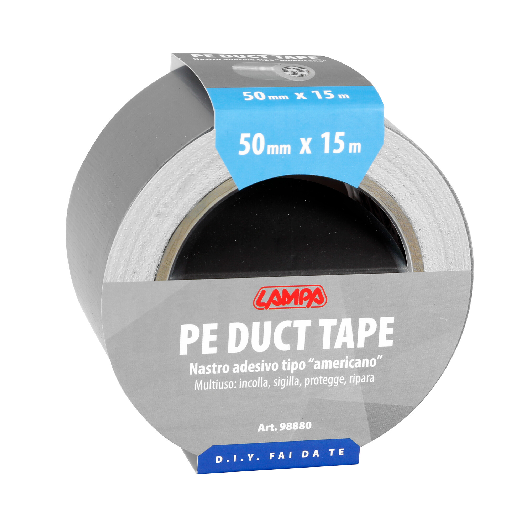 Nastro adesivo tipo americano - 50 mm x 15 m - Grigio - immagine 4