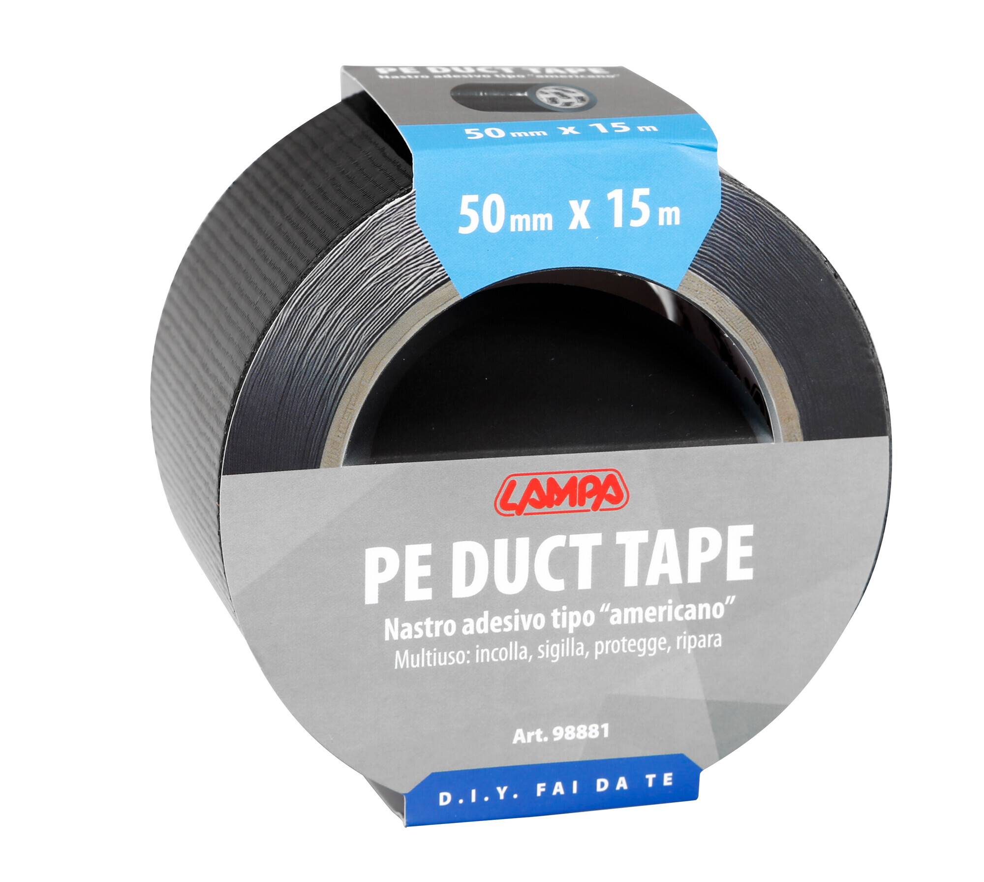 Nastro adesivo tipo americano - 50 mm x 15 m - Nero - immagine 4