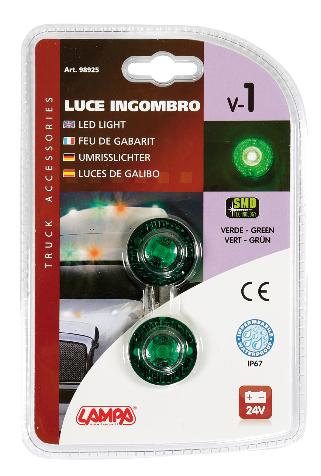 Coppia luci decorative - 1 Led - 24V - Verde - immagine 7