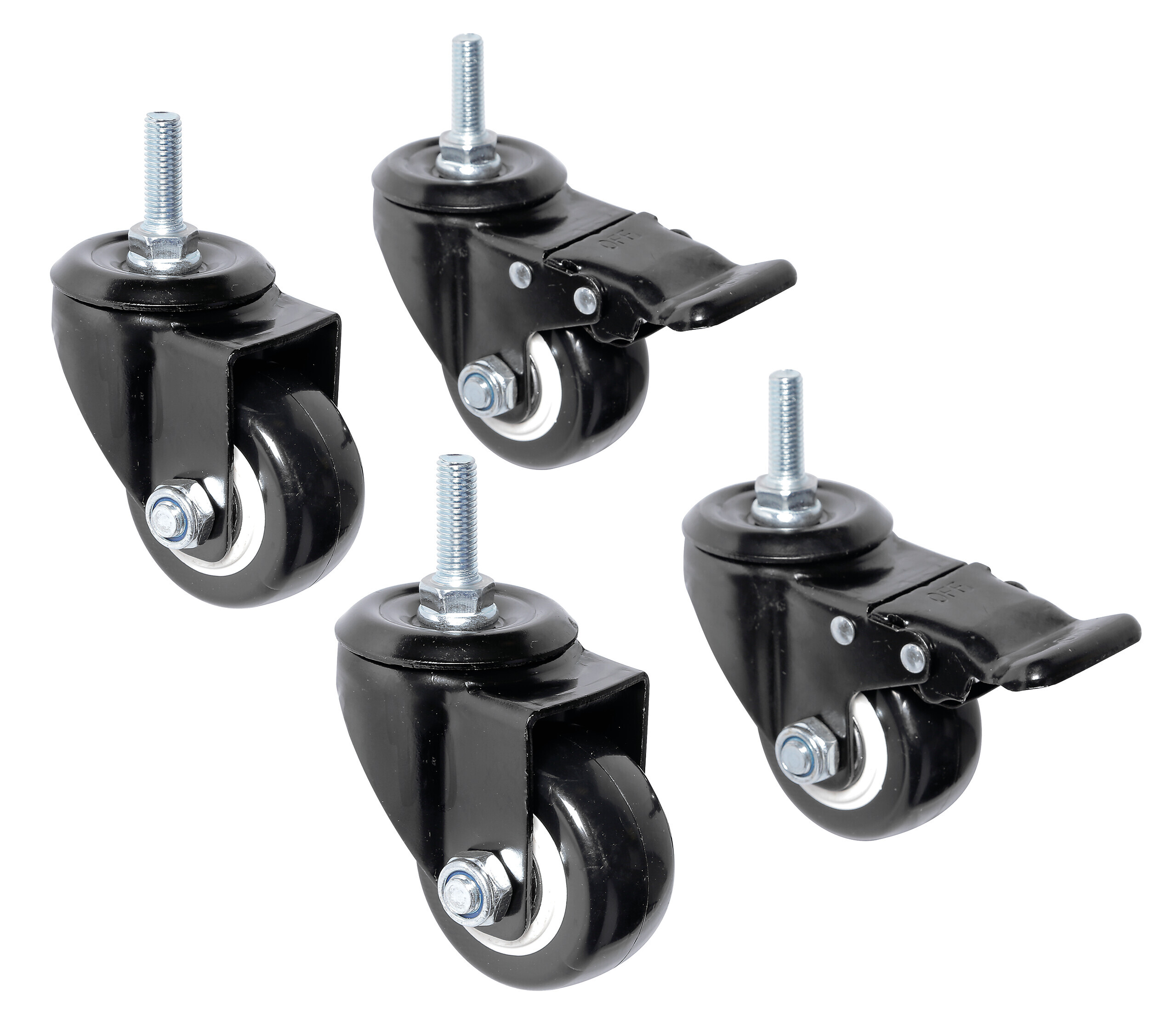Set 4 ruote per scaffali carrellabili