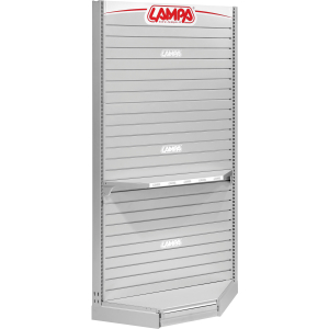 Scaffale angolare D4, kit pannelli a doghe e accessori - 210 cm