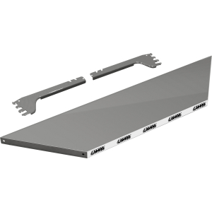 Ripiano grigio per scaffali angolari forati neri - 97x23 cm