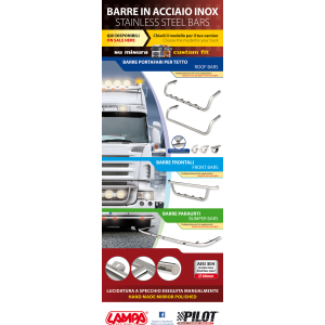Poster cm 58x160, Barre in acciaio inox