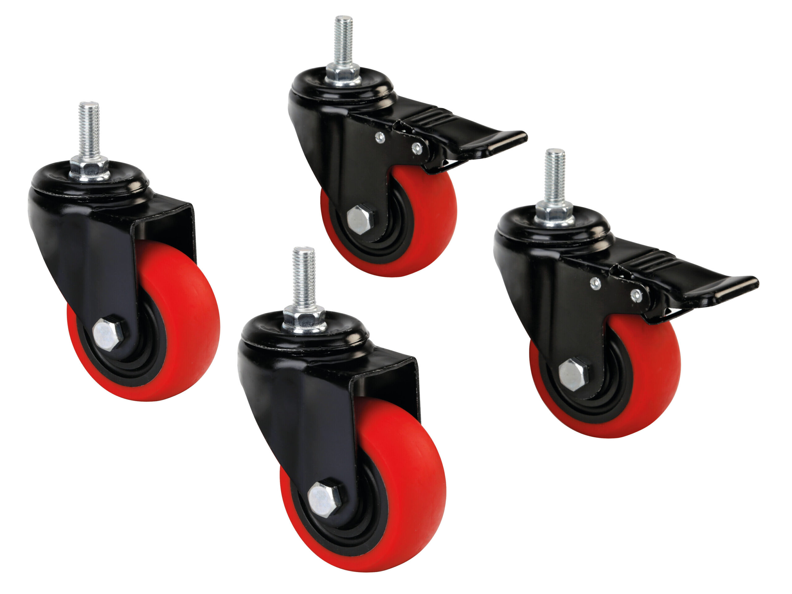 Set 4 ruote per display carrellabili