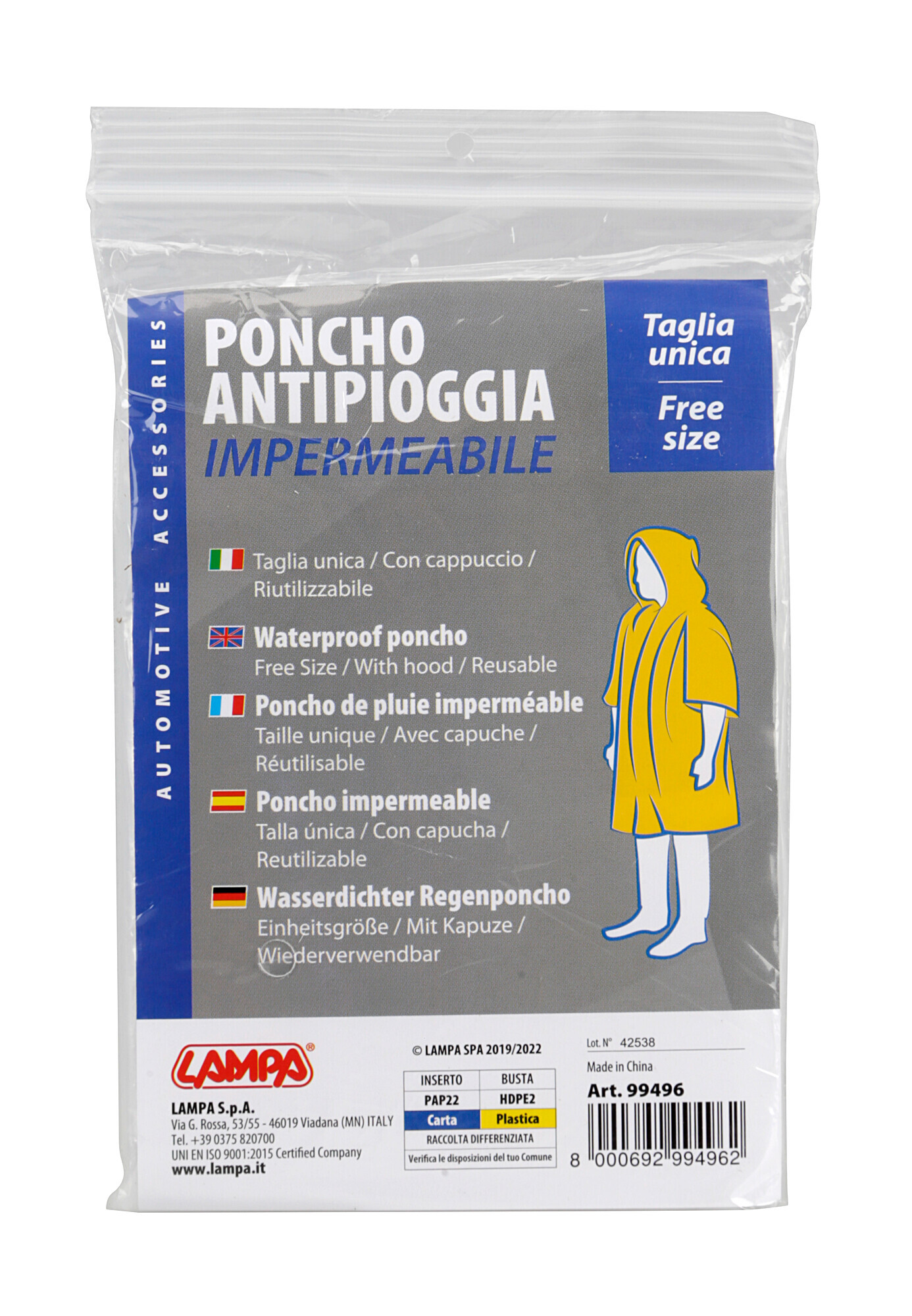Poncho impermeabile anti pioggia, display 24 pz - immagine 5