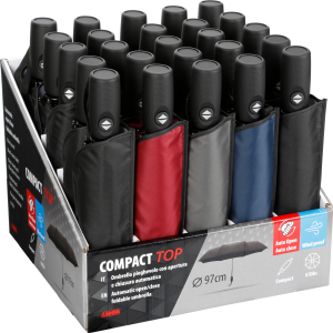 Compact Top, display 25 ombrelli pieghevoli - Ø 97 cm