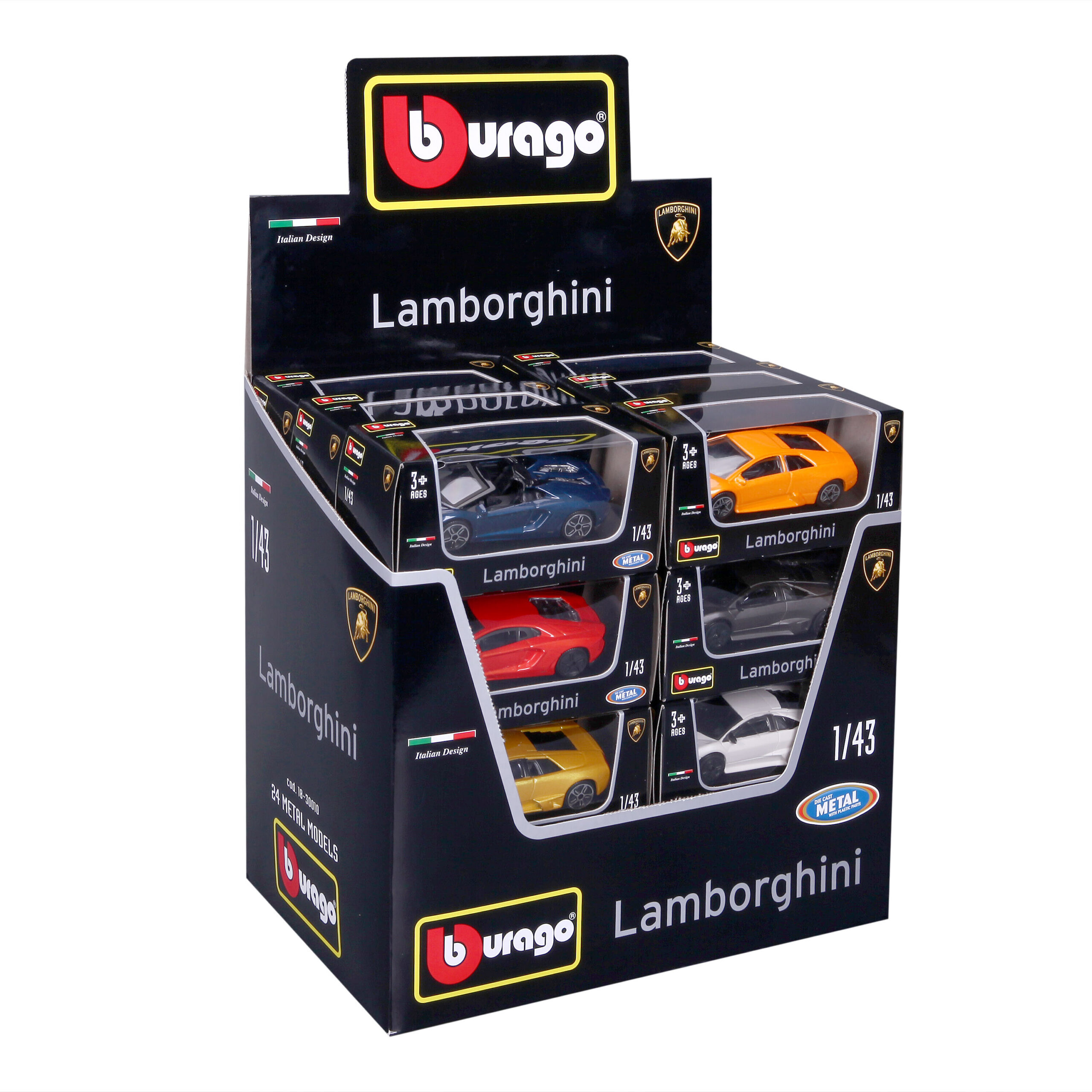 Collezione 24 Auto Lamborghini, Burago, scala 1:43, display da banco - immagine 7