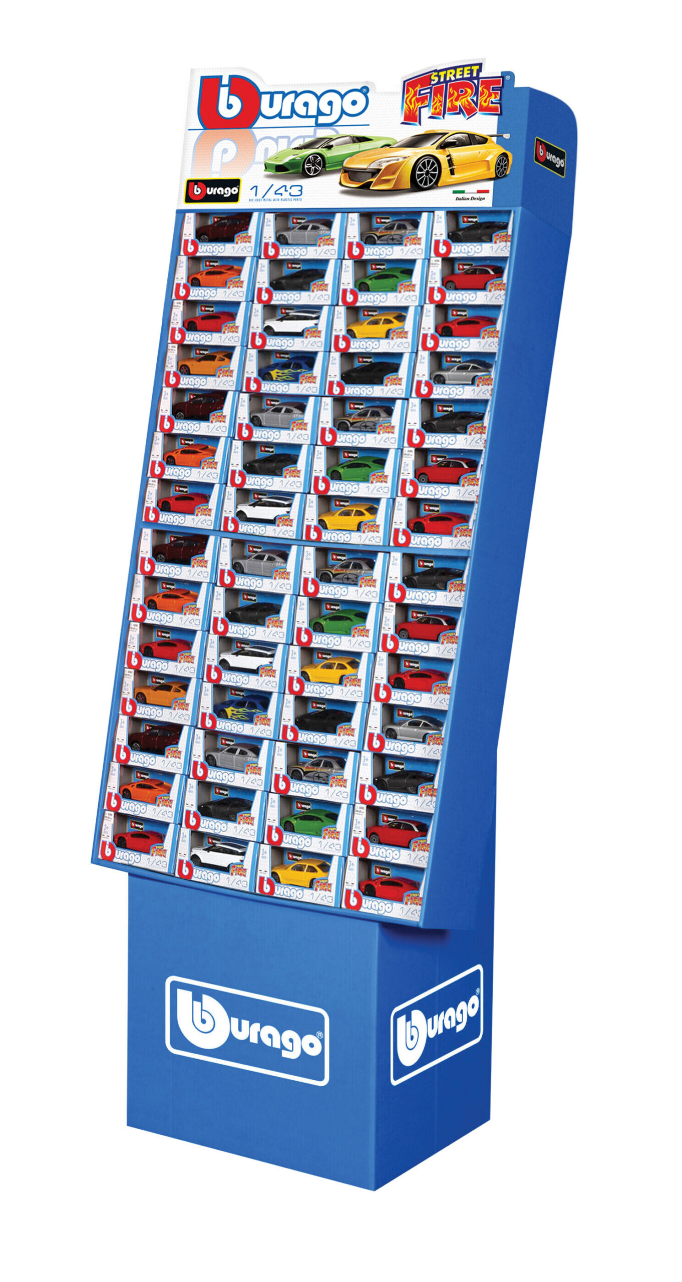 Collezione 112 Auto assortite, Burago, scala 1:43, display da terra