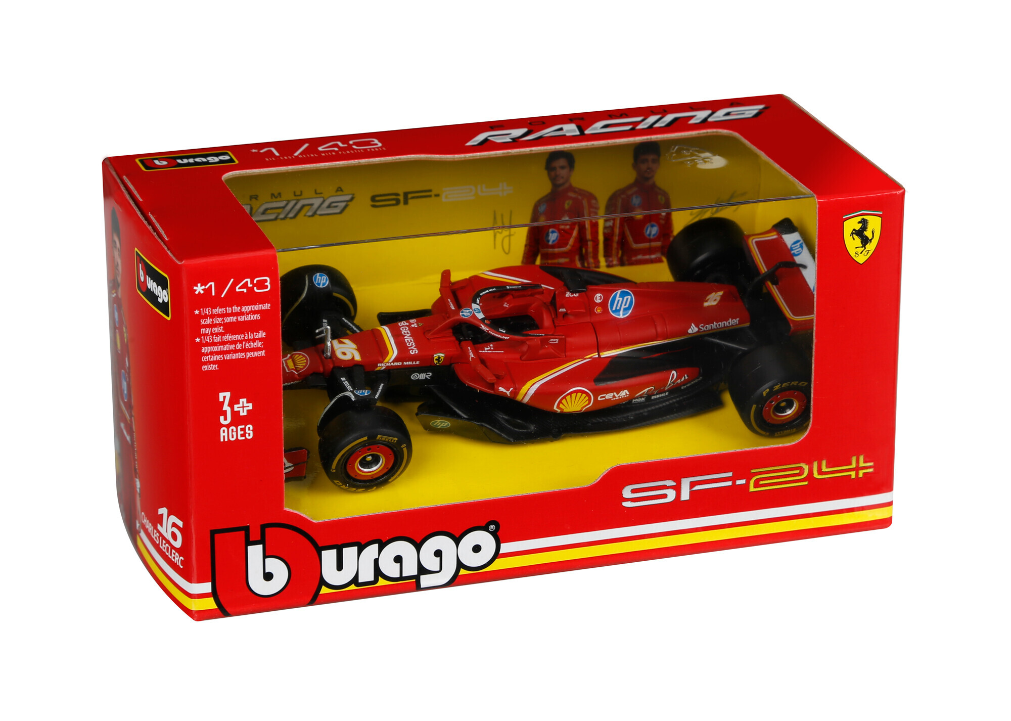 Auto F1, Ferrari SF24 Leclerc, Burago, scala 1:43, scatola vetrina - immagine 2