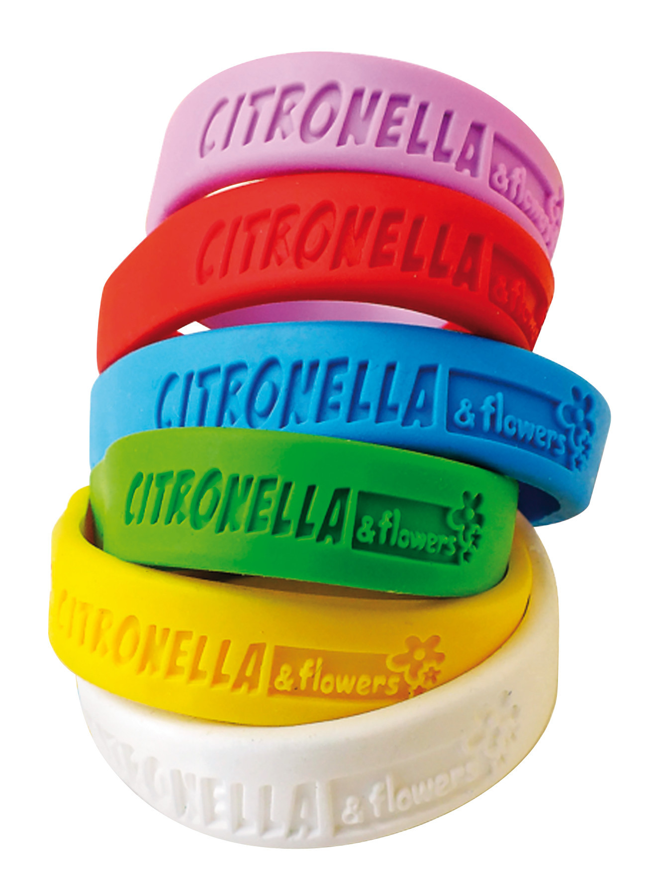 Citronella & Flowers, Espositore da banco 26 pz braccialetti antizanzare profumati - immagine 2