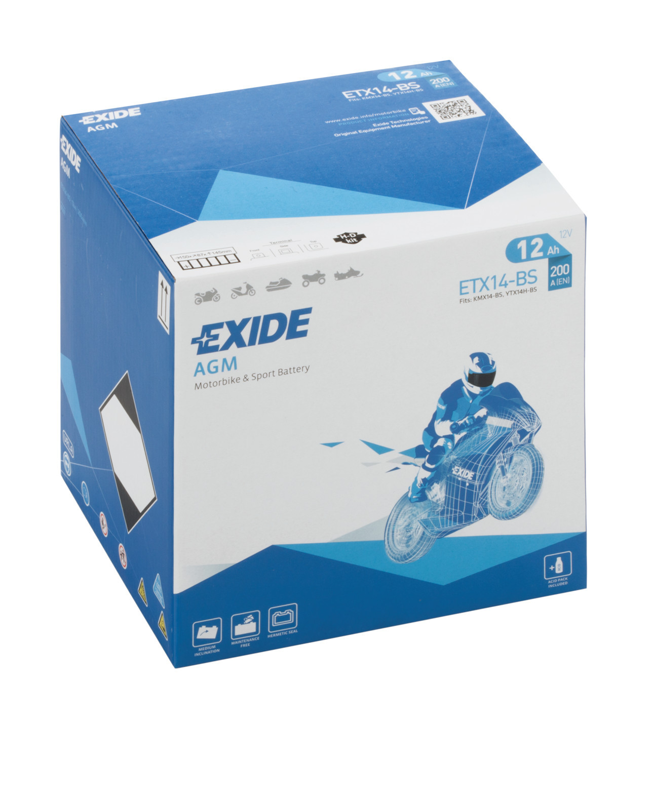 Batteria 12V - Exide Bike AGM - 12 Ah - 200 A - immagine 6