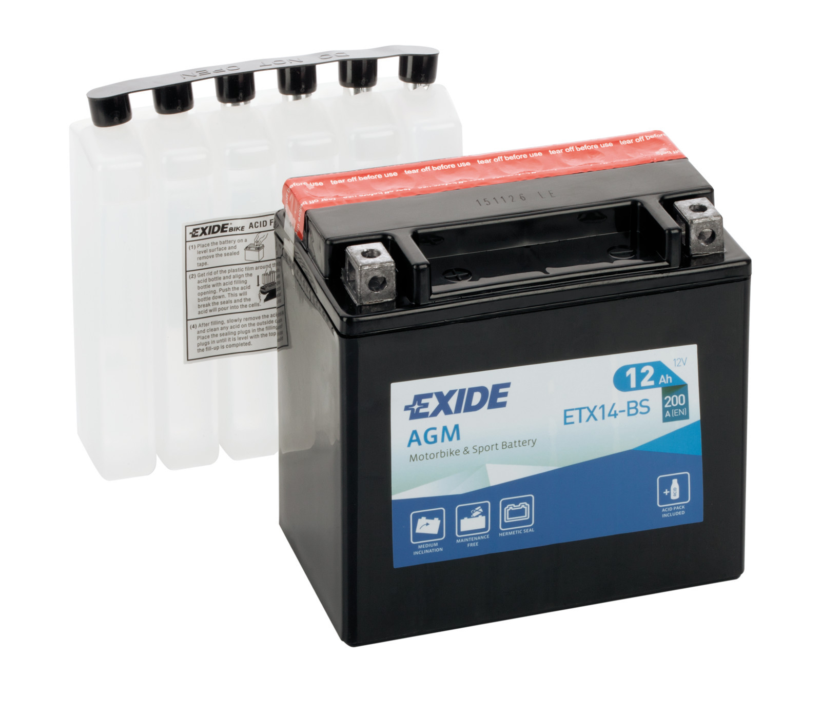 Batteria 12V - Exide Bike AGM - 12 Ah - 200 A