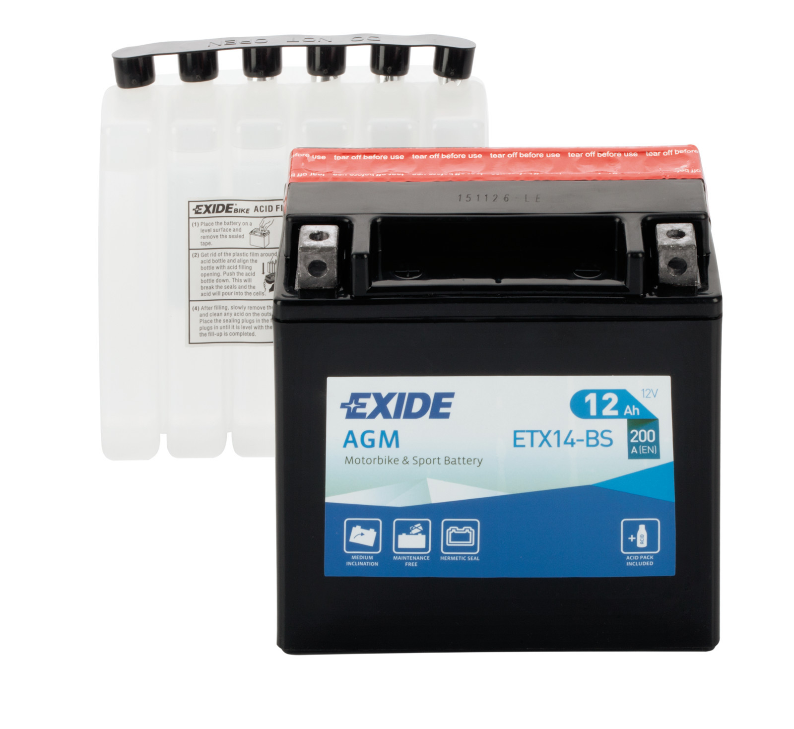 Batteria 12V - Exide Bike AGM - 12 Ah - 200 A - immagine 3