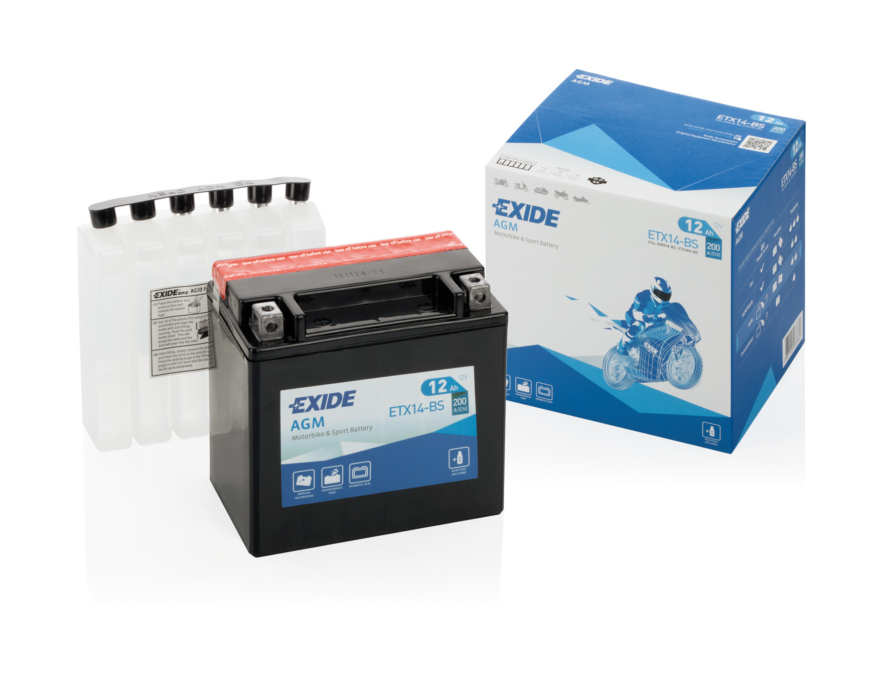 Batteria 12V - Exide Bike AGM - 12 Ah - 200 A - immagine 4