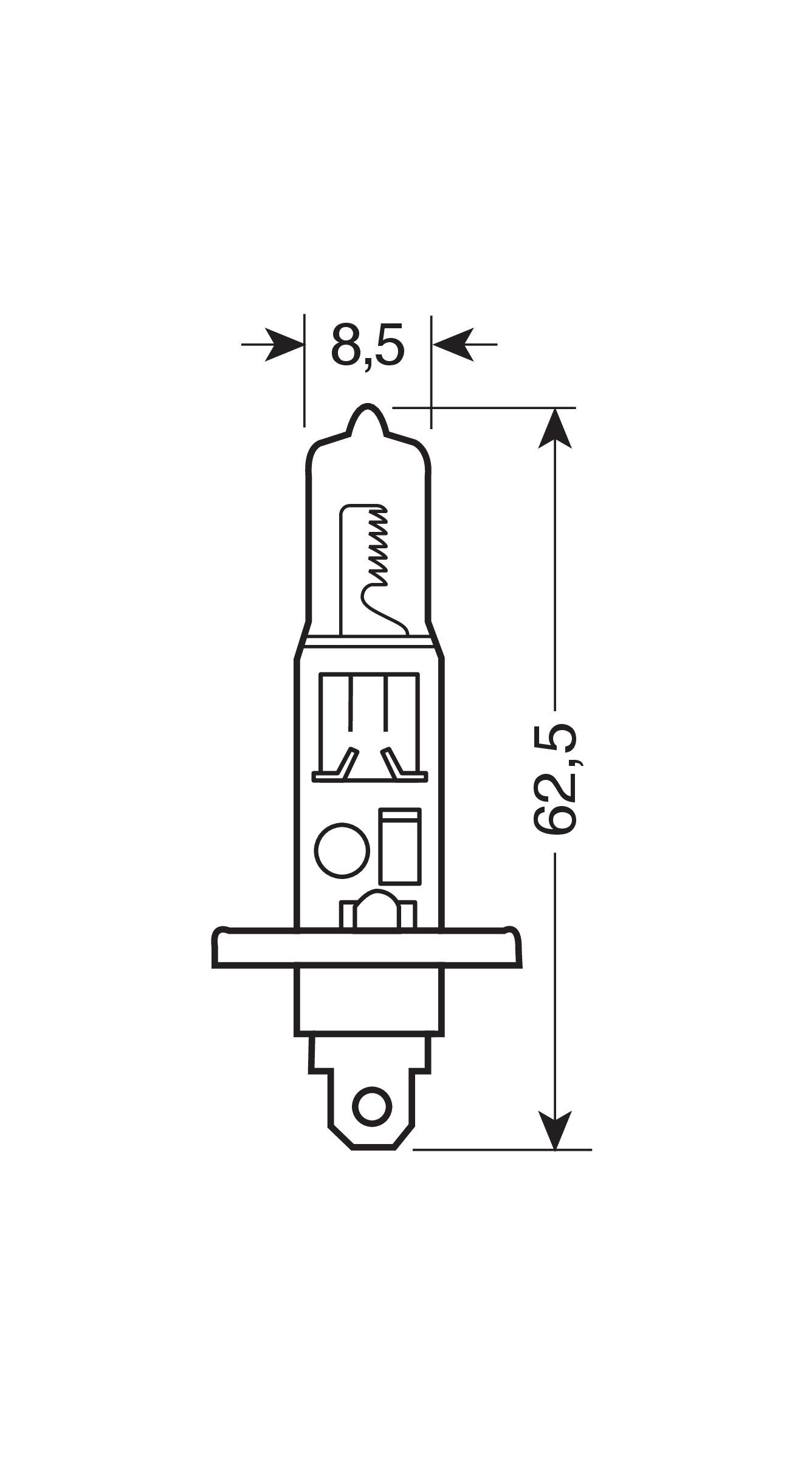 12V Lampada alogena - H1 - 55W - P14,5s - 1 pz - Scatola - immagine 2