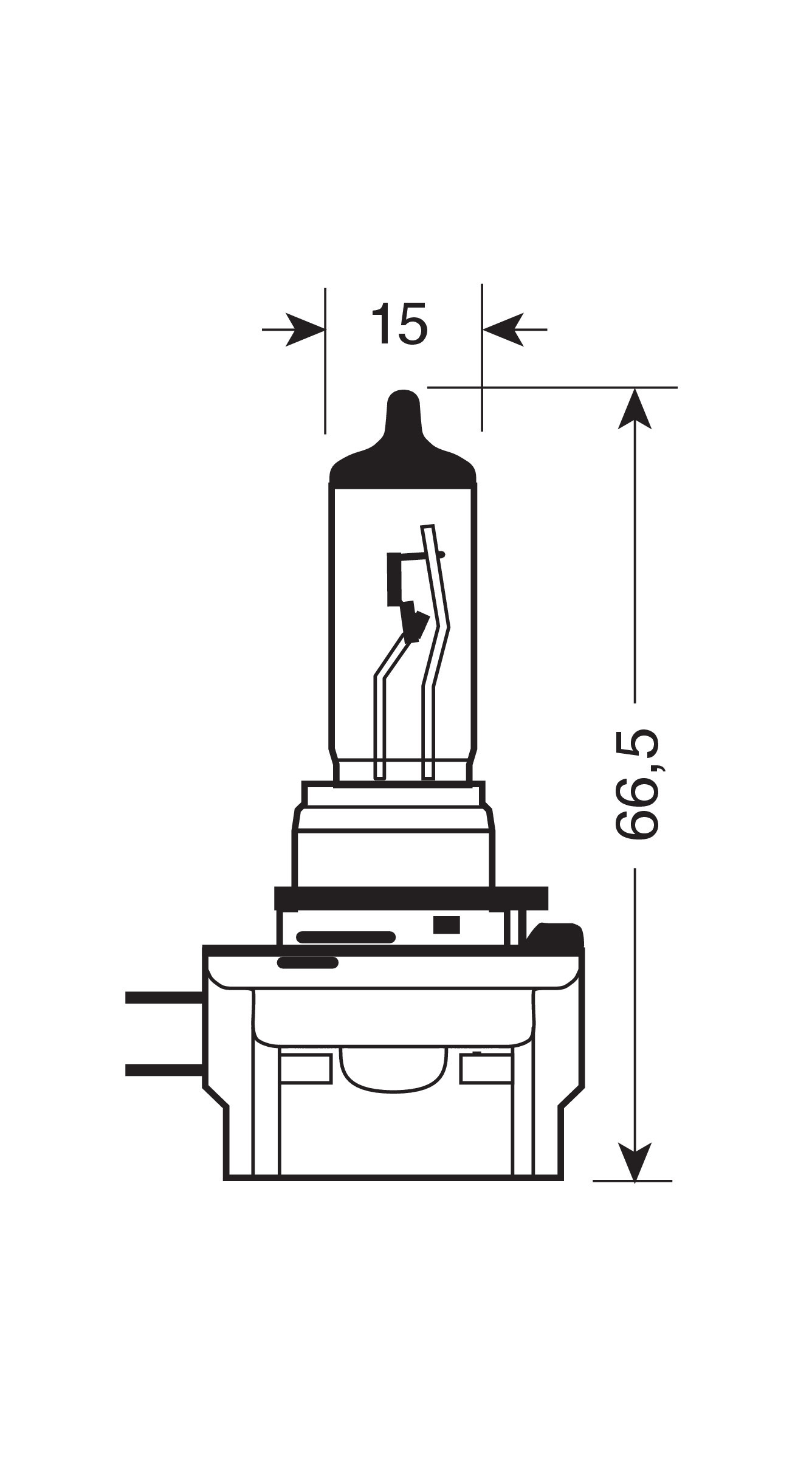12V Lampada alogena - H11B - 55W - PGJY19-2 - 1 pz - Scatola - immagine 2