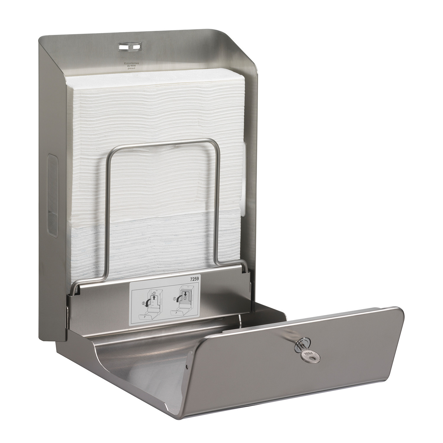 Dispenser in acciaio inox per asciugamani in carta intercalati con piega a “Z” - immagine 3