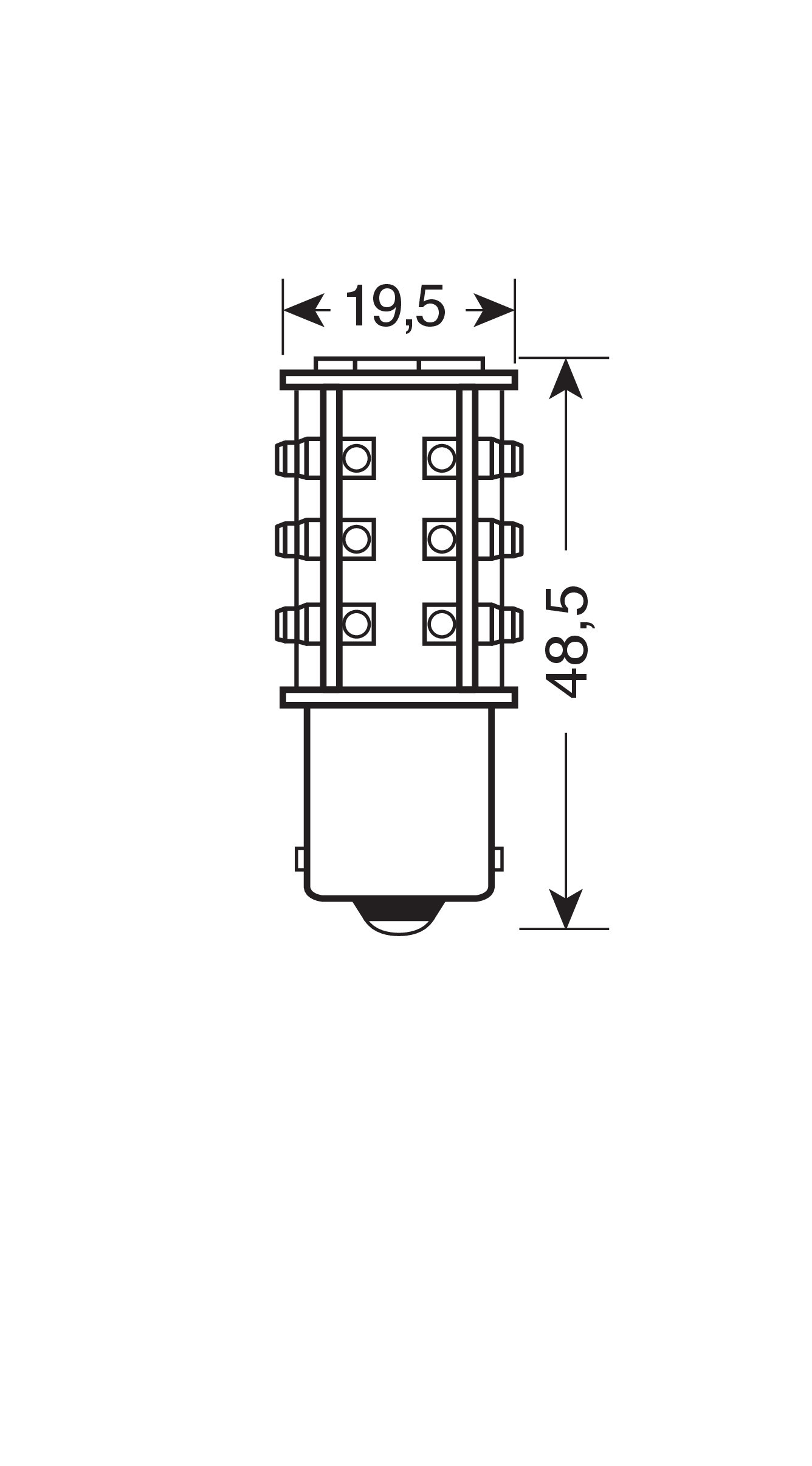 24/28V Led Series - 39 SMD x 1 chips - (P21W) - BA15s - 1 pz - Scatola - Bianco - Doppia polarità - immagine 3