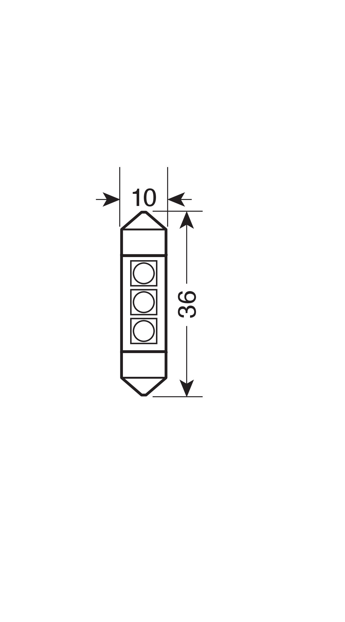 24/28V Led Series - 3 SMD x 3 chips - (C5W) - 10x36 mm - SV8,5-8 - 20 pz - Scatola - Bianco - Doppia polarità - immagine 2