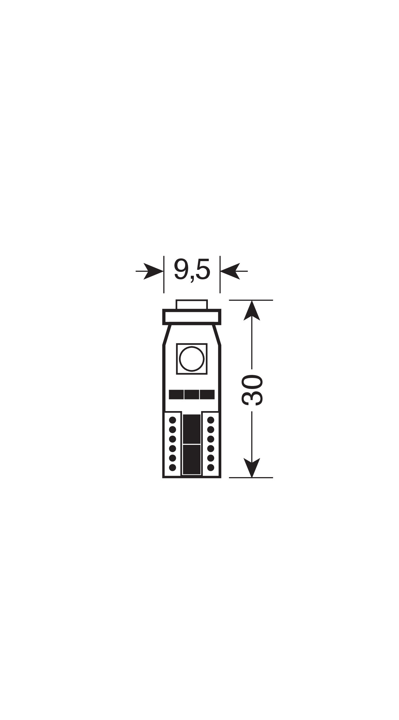 12V Hyper-Led 9 - 3 SMD x 3 chips - (T10) - Trifocus - W2,1x9,5d - 2 pz - Scatola - Bianco - Doppia polarità - Resistenza incorporata - immagine 2