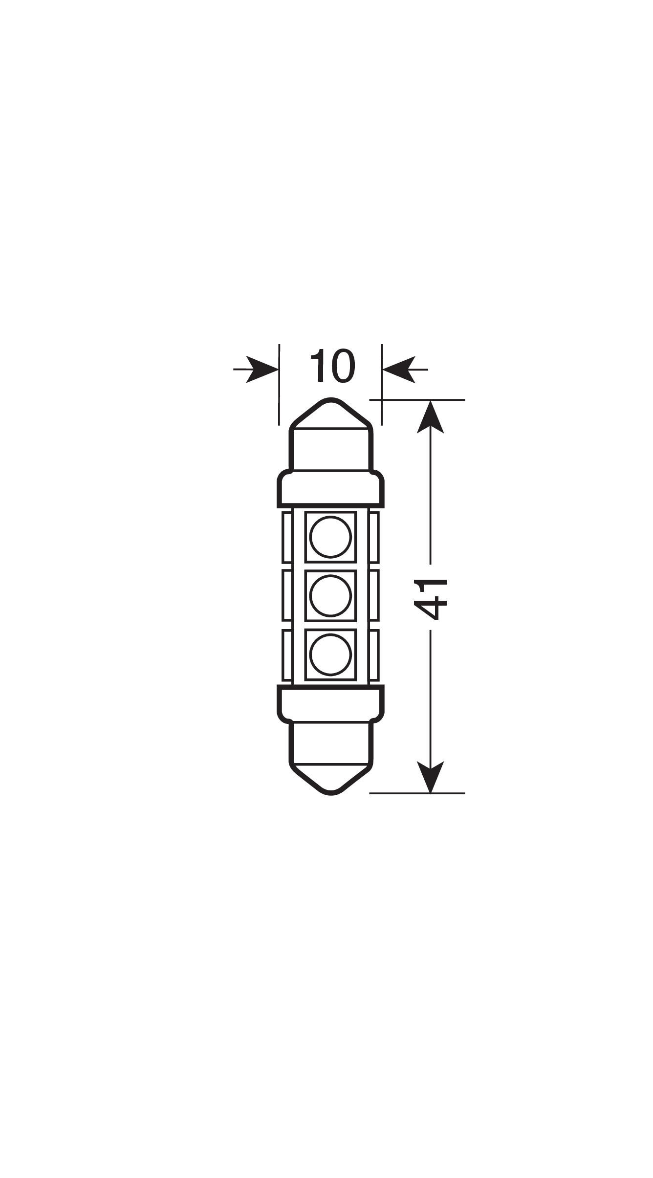 24/30V Led Series - 12 SMD x 3 chips - 11x41 mm - SV8,5-8 - 2 pz - Scatola - Bianco - Doppia polarità - immagine 3
