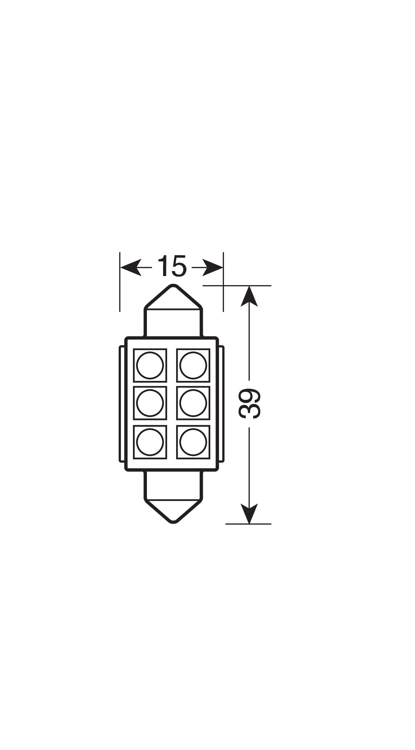 24/30V Led Series - 6 SMD x 3 chips - 15x39 mm - SV8,5-8 - 2 pz - Scatola - Bianco - Doppia polarità - immagine 2