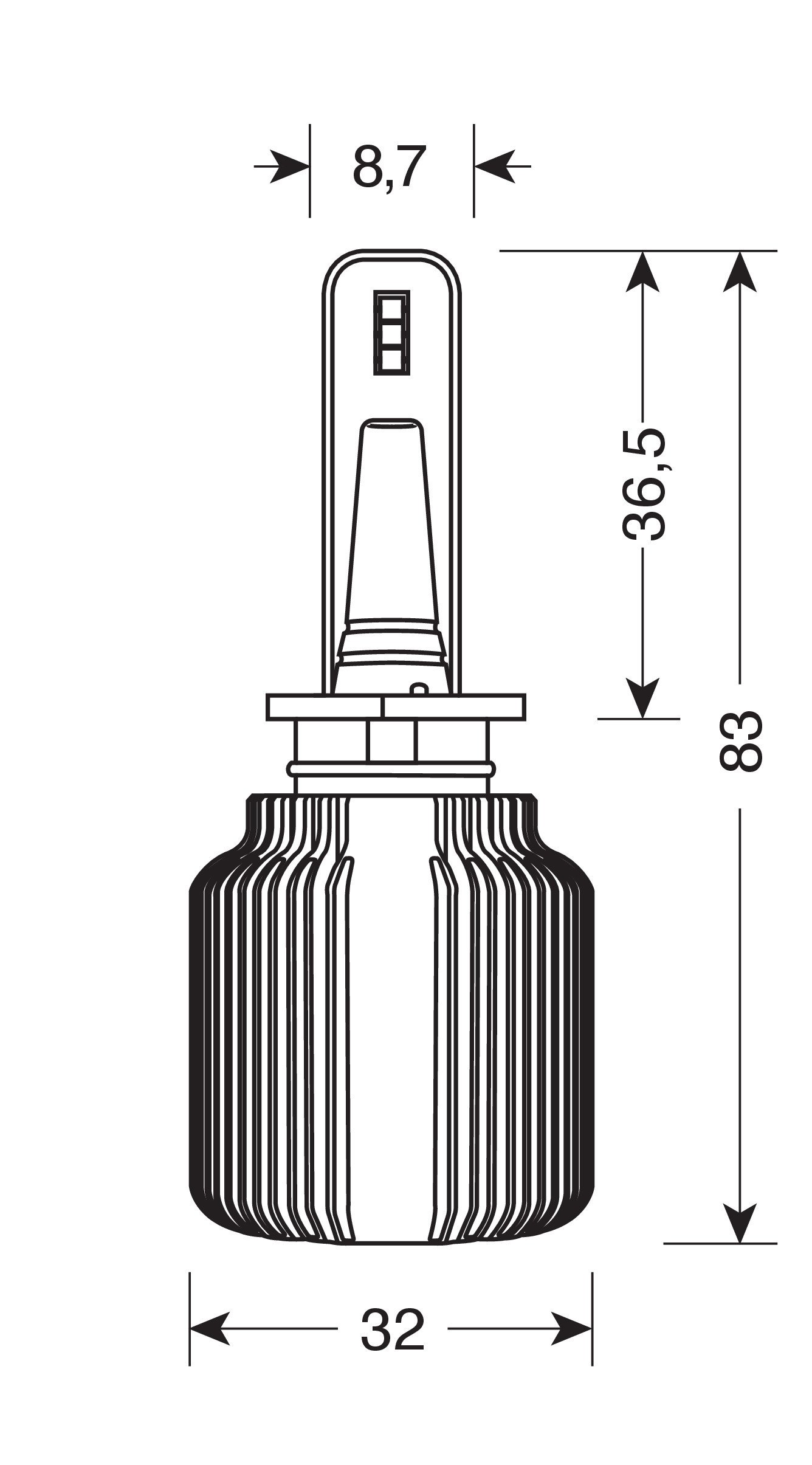 9/32V Halo Led Serie 3 Blade - (H1) - 16W - P14,5s - 2 pz - Scatola - immagine 3