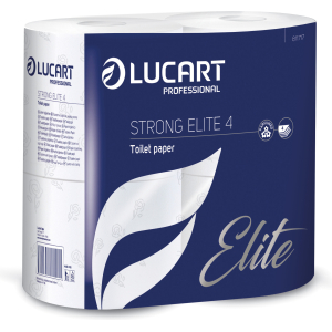 Carta igienica Lucart Strong Elite - 4 veli, 140 strappi - Conf. 4 rotoli