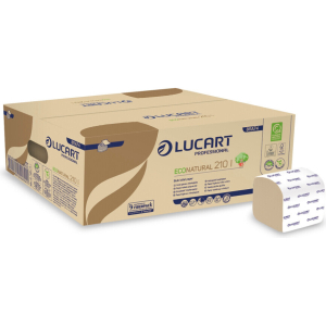 Carta igienica interfogliata - Lucart Econatural 210 I - 2 veli, Avana, 210 fogli - Conf. 40 pacchetti