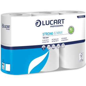 Carta igienica Lucart Professional Strong 6 Maxi - 2 veli in pura cellulosa, 300 strappi - Conf. 6 rotoli