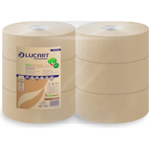 Carta igienica Lucart Econatural 360 Jumbo - 2 veli, 811 strappi - Conf. 6 rotoli