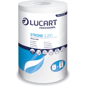 Asciugatutto Lucart Professional Strong 3.200, 20,8x25 cm, 3 veli, 200 strappi, per alimenti