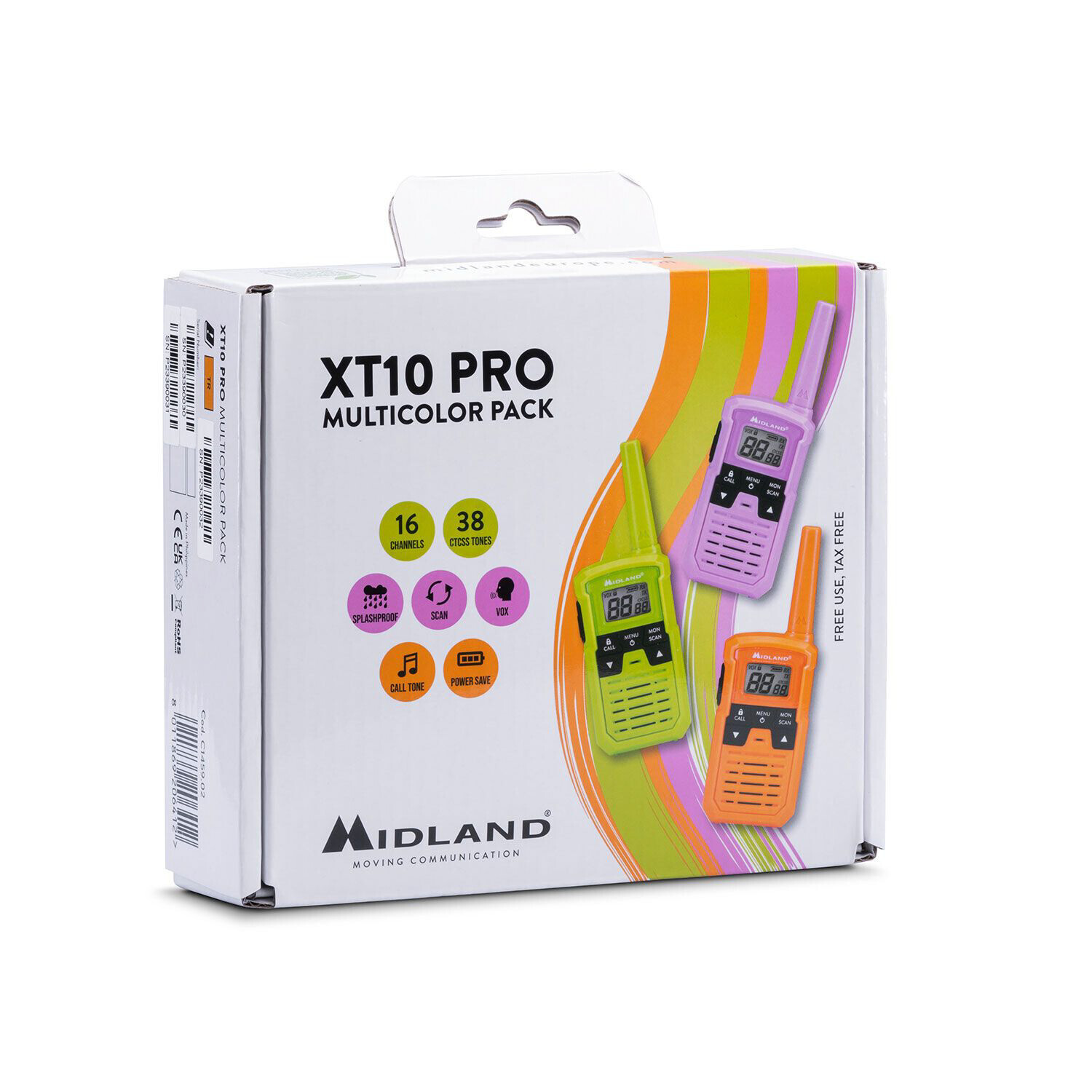 XT10 PRO Multicolor, set 3 walkie talkie - immagine 6