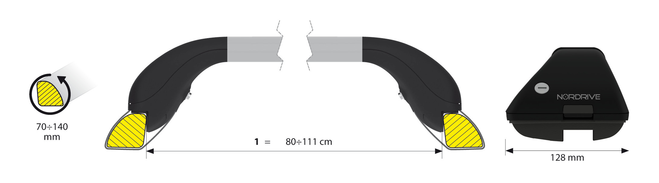 Snap Alu Rail, set completo barre portatutto telescopiche in alluminio - S - F0 - immagine 7