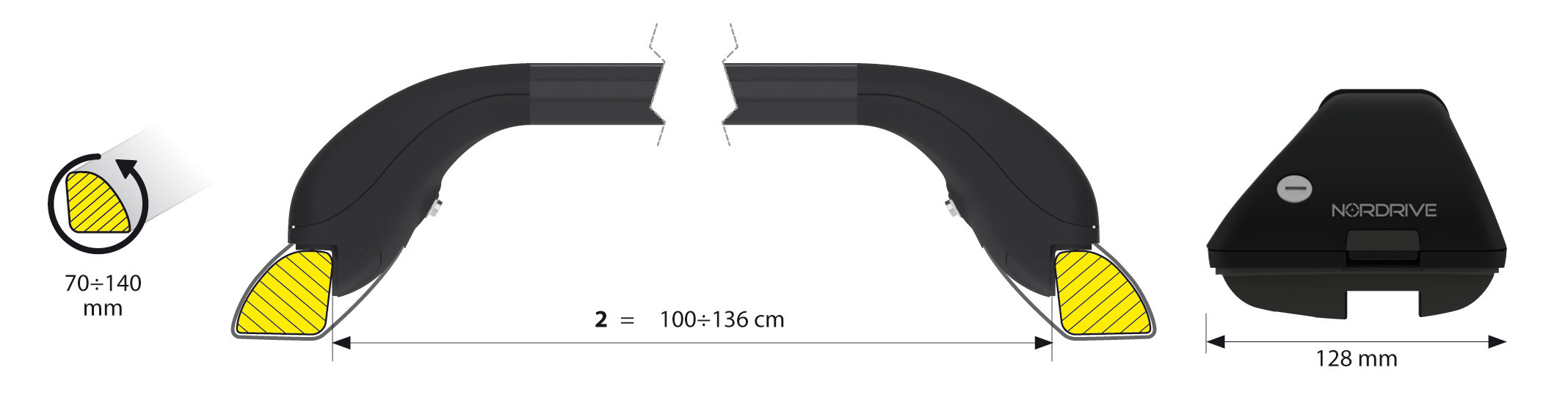 Snap Steel Rail, set completo barre portatutto telescopiche in acciaio - L - F0 - immagine 9
