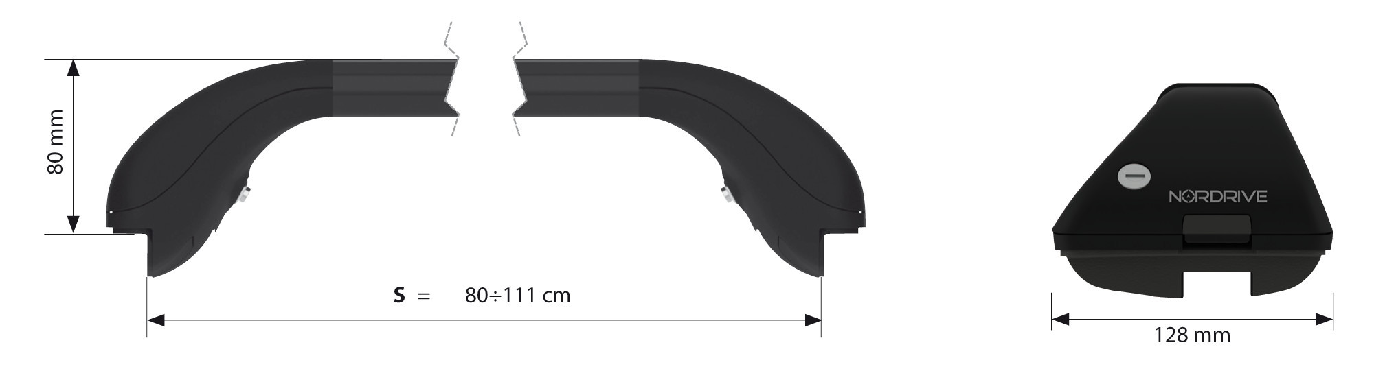 Snap Steel, coppia barre portatutto telescopiche in acciaio - S - 80÷111 cm - immagine 3
