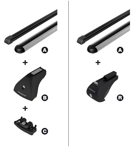 Quadra, coppia barre portatutto in acciaio - M - 120 cm - immagine 4