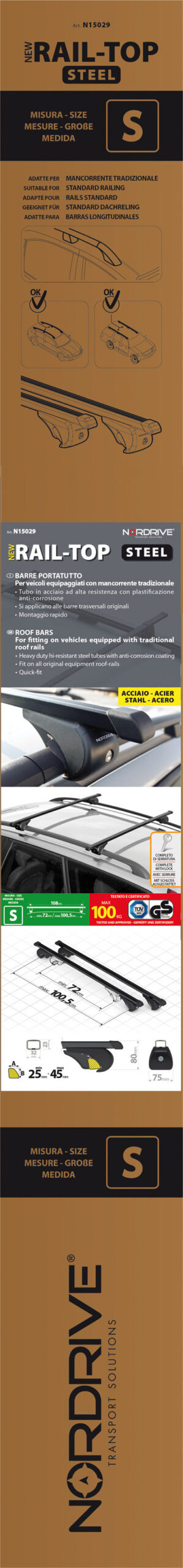 Quadra Rail, set completo barre portatutto in acciaio - S - Evos RS - immagine 7