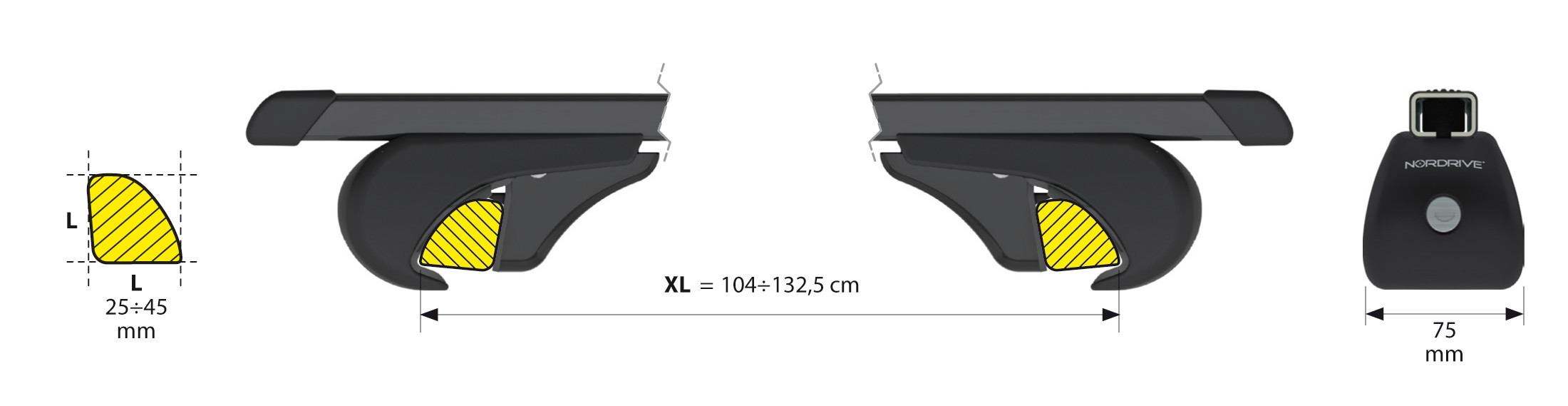 Quadra Rail, set completo barre portatutto in acciaio - XL - Evos RS - immagine 5