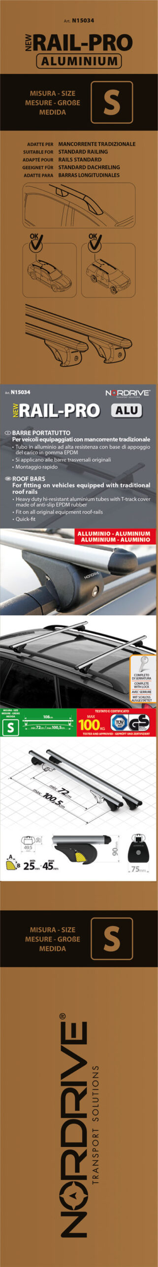 Alumia Rail, set completo barre portatutto in alluminio - S - Evos RA - immagine 7