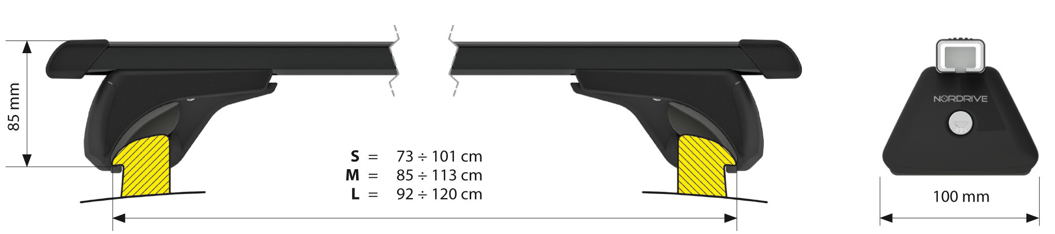 Quadra In-Rail, set completo barre portatutto in acciaio - S - Evos IS - immagine 5
