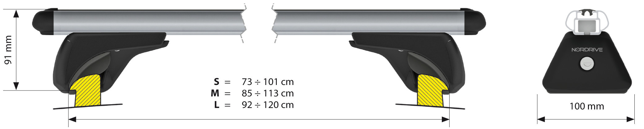 Alumia In-Rail, set completo barre portatutto in alluminio - M - Evos IA - immagine 6