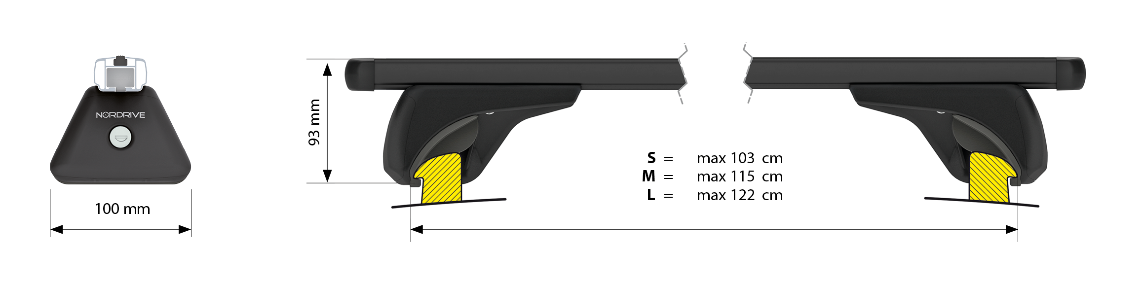 Helio Black In-Rail, set completo barre portatutto in alluminio - M - Evos IA - immagine 5