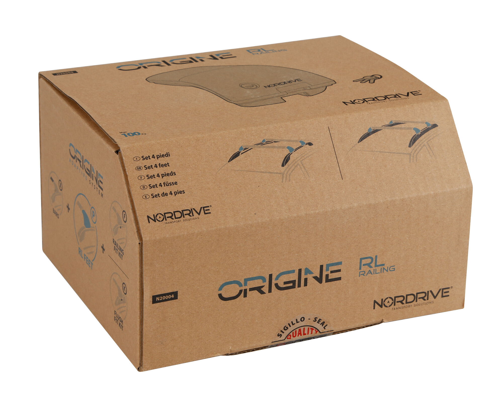 Origine RL (Rail), set 4 piedi per barre portatutto Silenzio CX - immagine 10