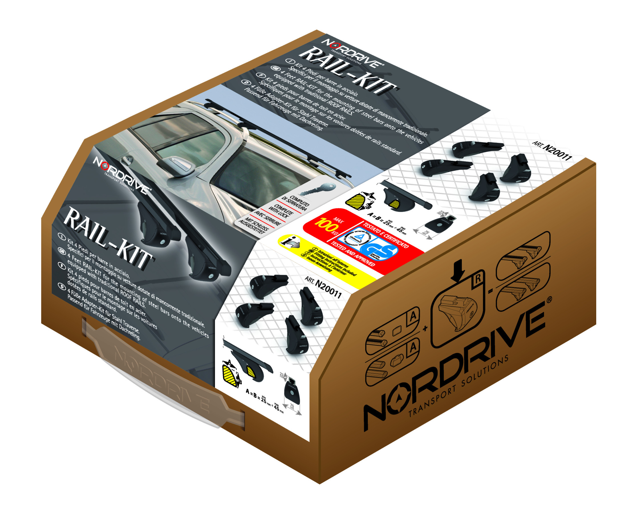 Evos RS (Rail Steel), kit 4 piedi per barre in acciaio - immagine 4