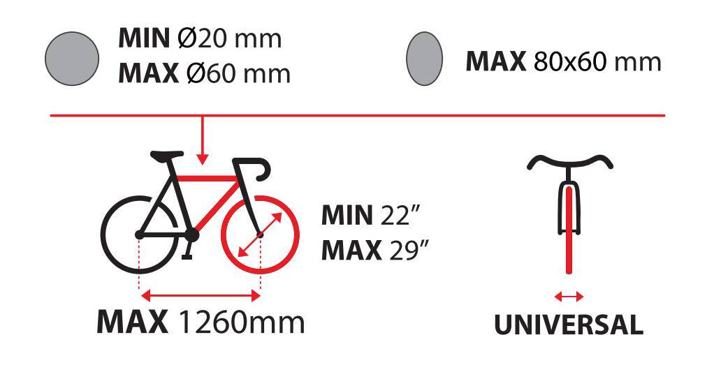 Bike-One, porta bicicletta in acciaio - Nero - immagine 6